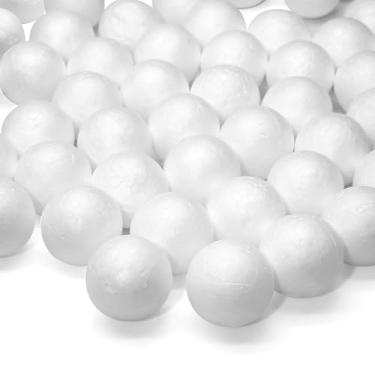 Imagem de Luomorgo Pacote com 70 bolas de espuma branca de 2,5 cm para artesanato - Materiais de artesanato redondos suaves para decorações DIY, projetos escolares, decoração de festa e casa
