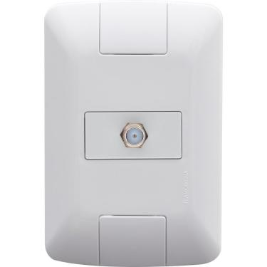 Imagem de Conj 4x2 1 Tomada Tv/sat Coaxial Tramontina Aria Branco