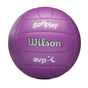 Imagem de Bola De Vôlei Oficial Wilson Softplay Maciez Roxa