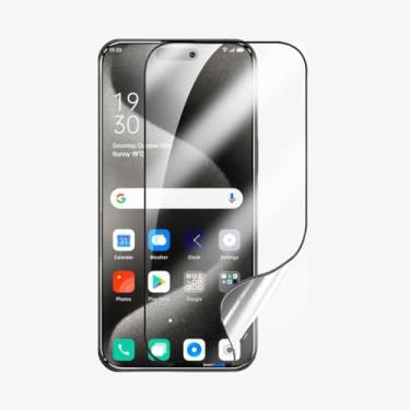 Imagem de Película Nano Gel Protetora de Tela Frontal Cerâmica Transparente Não Quebra Anti Impacto Para iPhone (iPhone 15 Pro Max)