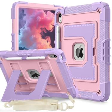 Imagem de Capa infantil compatível com iPad A16 11ª geração 28 polegadas 2025, iPad 10ª geração 10,9 polegadas 2022, capa de corpo inteiro à prova de choque com suporte de lápis, suporte grande ajustável, alça