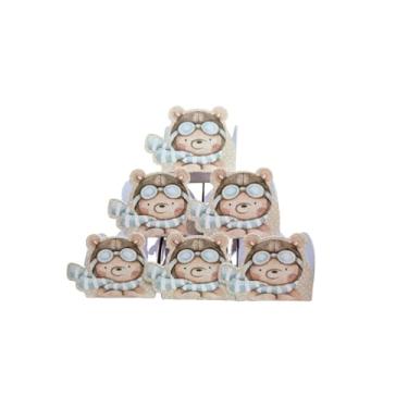 Imagem de Forminhas para Doces Tema Ursinho Aviador Marrom — Decoração de Festa Infantil, Lembrancinha, Mesa de Doces Personalizada — Kit com 50 unidades
