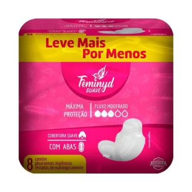 Imagem de Absorvente Feminyd Cobertura Suave com Abas 8 Unidades