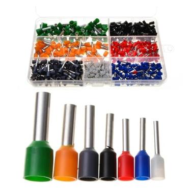Imagem de 600 pçs/conjunto de terminais de pino de cabo isolado ponteiras bootlace kit terminador 22-10AWG cabo fio cobre conectores de crimpagem