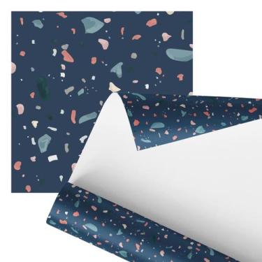 Imagem de Papel De Parede Adesivo Azulejo Artístico Azul 2,80M - Plimshop