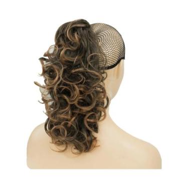 Imagem de Extensão De Cabelo Sintético Rabo De Cavalo Com Presilha, Cacheado Des