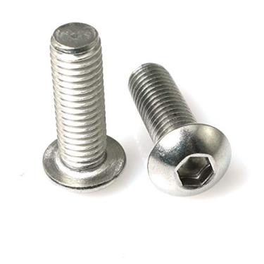 Imagem de PZRT 50 peças M3 x 8 mm parafusos de soquete de cabeça de botão, 304 parafusos de cabeça de botão Allen Hex de aço inoxidável, M3 x 10mm