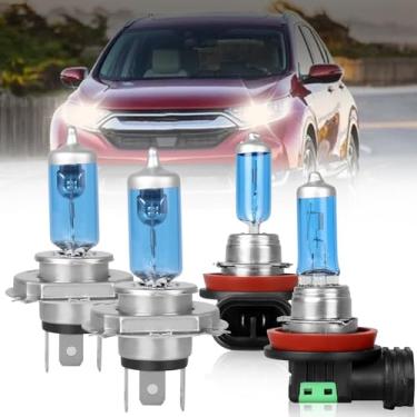 Imagem de NSDXCT Para Honda CR-V CRV 2002-2004 2007-2014 lâmpadas de farol de halogêneo de alto desempenho 9003 H4 farol alto baixo + lâmpadas de neblina H11, combo de lâmpada de substituição de carro de luz