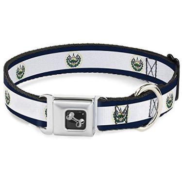 Imagem de Buckle-Down Fivela de cinto de segurança com a bandeira de El Salvador, multicolorido, 2,54 cm de largura – serve para pescoço de 23 a 38 cm – pequena" (DC-W30526-S)