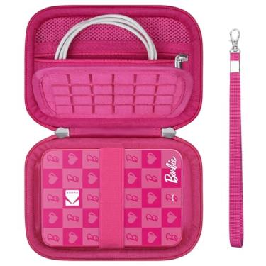 Imagem de Supmay Estojo rígido para KODAK x Barbie Instant Smartphone Barbie, impressora fotográfica, bolso de malha com zíper para cabo USB, papel fotográfico, vermelho rosa