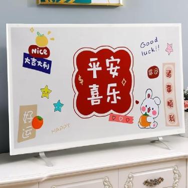 Imagem de WMLTZFUS Capa de TV elástica à prova de poeira/protetor de tela de PC com tudo incluído, capa de TV impressa estilo chinês para todas as marcas e modelos (tamanho: 81 ~ 86 polegadas)-Tipo 03||40