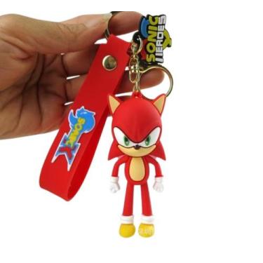 Imagem de Chaveiro Sonic Vermelho Personagem Desenho Chave Carro Bolsa Mochila P