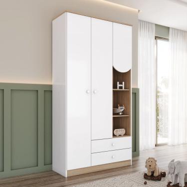 Imagem de Guarda Roupa Infantil Magia 3 Portas 2 gavetas com Nichos Decorativos