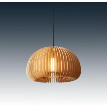 Imagem de Luminária Pendente De Madeira, Lâmpada Pendente De Cúpula Criativa, Lâmpada Pendurada De Fio Ajustável De Cabeça Única Para Ilha De Cozinha, Sala De Jantar, Quarto, 18cm