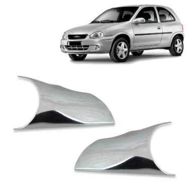 Imagem de Par Aplique Cromado para Base do Retrovisor Corsa Hatch Sedan G1 1994 1995 1996 1997 1998 1999 2000 2001