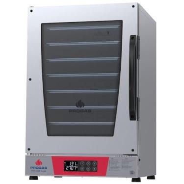 Imagem de Forno Turbo Elétrico PRP-008 Plus Vermelho Progás - Estrutura em Inox Vidro Temperado Iluminação Interna Função Vapor 220V