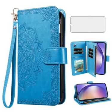 Imagem de Asuwish Capa de telefone para Samsung Galaxy A54 5G capa carteira celular com protetor de tela de vidro temperado e flor flip porta-cartão de crédito suporte suporte A545G A 54 54A 4G G5 SM A546U