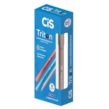 Imagem de Caneta Esferográfica 0.7mm CIS Triston, Preta, Caixa com 12 unidades