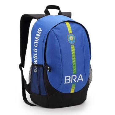 Imagem de Mochila Costas Urbano Escolar Cor Brasil Azul / Amarelo