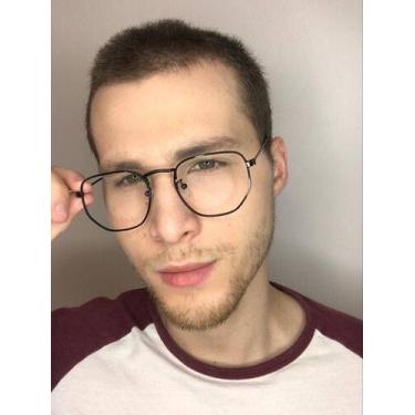 Imagem de Armação Óculos De Grau Masculino Hexagonal Preto - Palas Eyewear