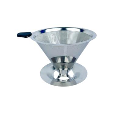 Imagem de Filtro Coador De Café Inox 103 - Com Pegador em Silicone - Peneira Aço Reutilizável (101)