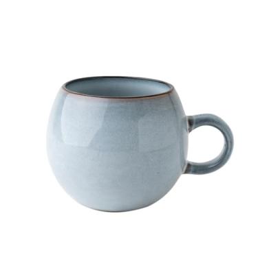 Imagem de URGDWEKJY Caneca de viagem caneca de esmalte de forno 500 ml copo de água retrô copo de café copo de água de cerâmica com alça copo de café da manhã adequado para escritório em casa xícara de café