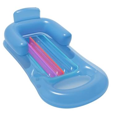 Imagem de Colchão Inflável Bronzeador com Encosto – Design Ergonômico, Inflável, Portátil e Confortável para Praia e Piscina – Reforçado e Ultra Resistente