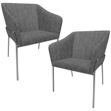 Imagem de Kit 2 Cadeiras Para Sala De Jantar Estar Living Olívia L02 Linho - Lyam Decor