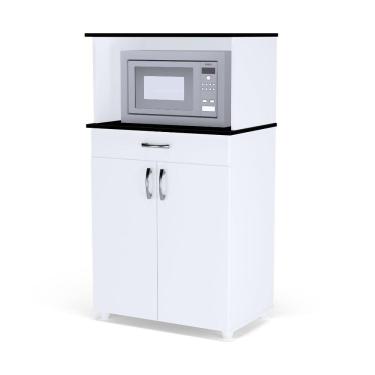 Imagem de Balcão Para Cozinha Multiuso 2 Portas E Repartição Superior Para Forno Microondas Carina Branco- Mabe Magazine