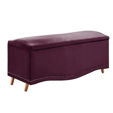Imagem de Calçadeira Sapateira Baú Holanda 160cm De Largura Veludo Star Confort Roxo