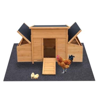 Imagem de Tapete para galinheiro, tapete para casa de galinheiro — Tapete absorvente, o suporte evita a penetração de líquidos e esterco de galinha, material macio, suporte antiderrapante, lavável, mantém o