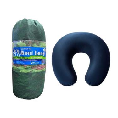Imagem de Kit Viagem Colchonete + Almofada de Pescoço Tamanho:SolteiroCor:Azul -