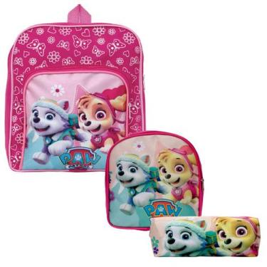 Imagem de Mochila Feminina Infantil Lancheira Estojo - Patrulha Canina