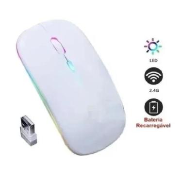Imagem de Mouse Optico Sem Fio Recarregável USB Led Rgb Wirelles Usb Note - Prim