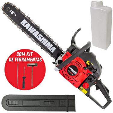 Imagem de Motosserra Kawashima À Gasolina KCS 610S 61,5cc 2 Tempos Com Sabre de 18 Polegadas e Corrente 64 Elos Para Trabalho Pesado