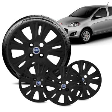 Imagem de Jogo 4 Calota Palio Essence aro 13 2014 a 16 Preta Fosc Azul