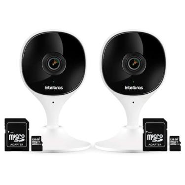 Imagem de Kit 2 Câmeras Wi-fi com Aúdio e Inteligência Artificial Imx C Intelbras Visão Superwide + 02 Cartão De Memória 128gb