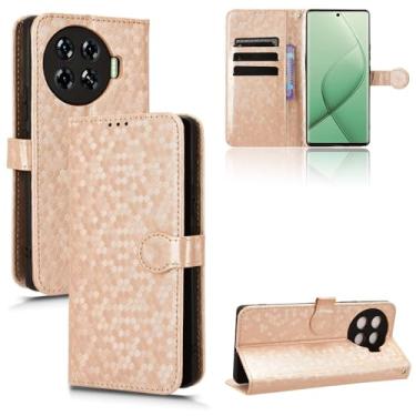 Imagem de Kukoufey Capa de couro compatível com Tecno Spark 20 Pro Plus, capa de telefone de couro PU compatível com Tecno Spark 20 Pro+ 4G KJ7 capa dourada