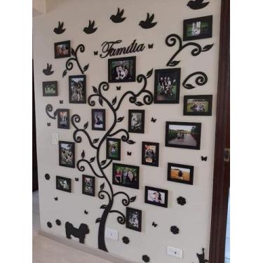 Imagem de Quadro moldura arvore genealogica g preta familia parede porta retrato