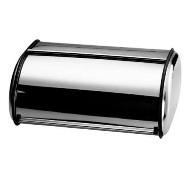 Imagem de Porta Pão Inox Pães Bolos Com Tampa Organizador - INDUSTRIA E COMERCIO