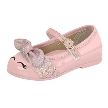 Imagem de Sapatilha Boneca Molekinha Verniz Laço Holográfico - Rosa - 22