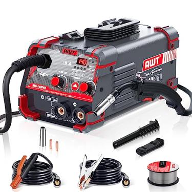 Imagem de AWT 140Amp MIG Welder Flux Core MIG Soldador/Stick/Lift TIG 3 em 1 máquina de solda, máquina de solda 110 V com inversor Synergy IGBT, equipamento portátil de soldador sem gás