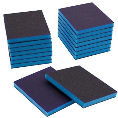 Imagem de BokWin 16 peças de lixa de esponja de lixamento, kit de esponja de areia lavável e reutilizável (grau sortido, 8 peças de lixa 240-320, 8 peças 800-1000 Girt)