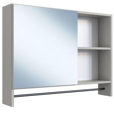 Imagem de Armario Para Banheiro 01 Porta Com Espelho 80cm Arenas PRODDY - Milani