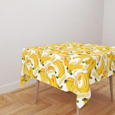 Imagem de Toalha De Mesa Quadrada 4 Lugares Tecido Oxford Bananas TL111 - 140x14