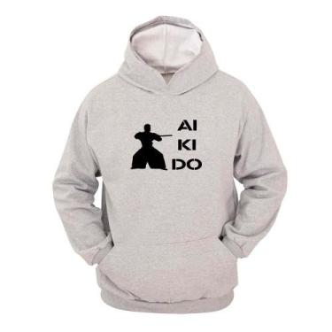 Imagem de Moletom Masculino Capuz Estampa Aikido Bolso Canguru Moderno - Ragor, 