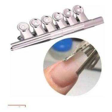 Imagem de Kit 6 Presilhas Grampo Para Unhas De Curvatura C Acrigel - oem