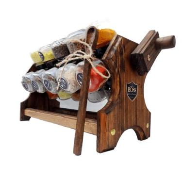 Imagem de Porta Temperos Giratório 20 Potes - Boss Arte em Madeira