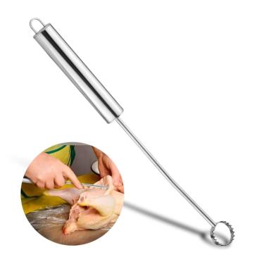 Imagem de NQEUEPN Removedor de pulmão de frango de aço inoxidável, raspador de pulmão de aves de capoeira de cabeça angular com alça de fácil aderência Equipamento de corte de frango de alta eficiência