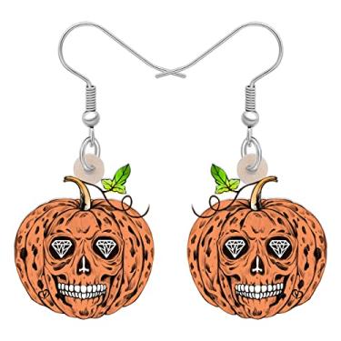 Imagem de DALANE Brincos de abóbora de gato preto fofo de acrílico de Halloween com pingente de gota para mulheres, meninas, berloques, lembrancinhas de festa, Medium, Acrílico, Sem pedra preciosa